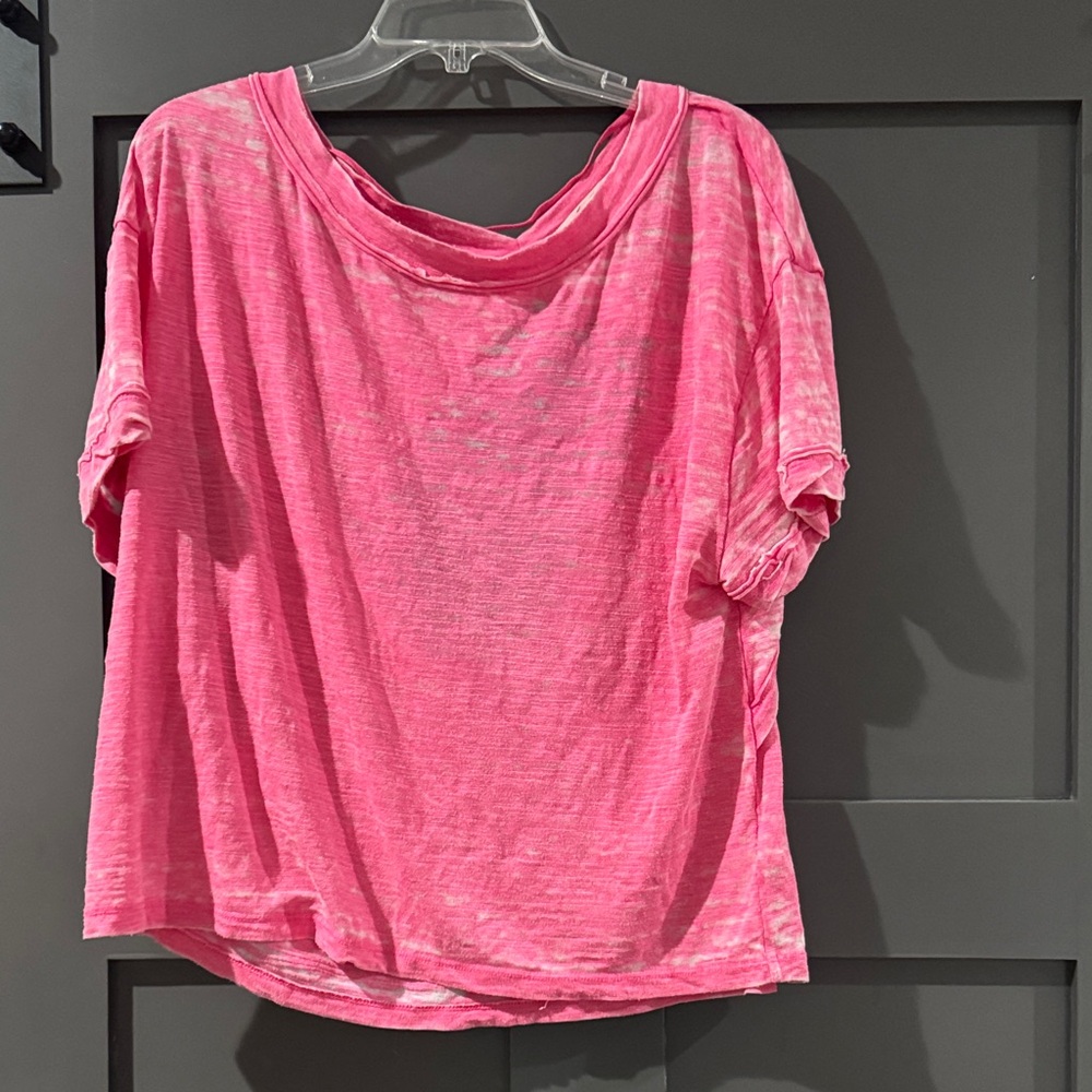 We The Free Bright Pink Short Sleeve Tee